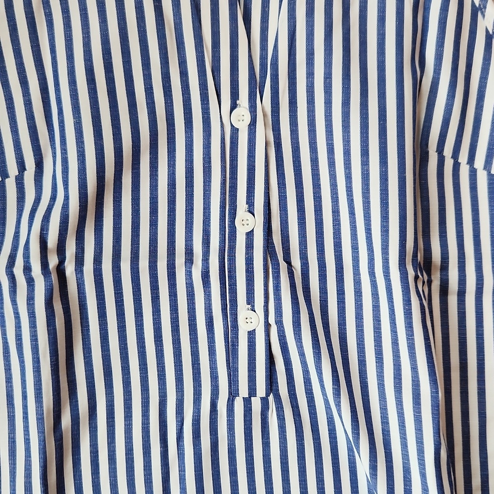 Seaside Elegance Royal Striped Mini Dress - large - Picture 3 of 10